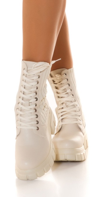 Trendy Fashionista ancle boots Cream